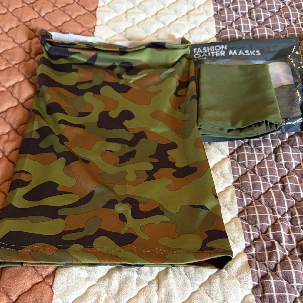 Men's Camouflage Face Gaiter Mask - Green